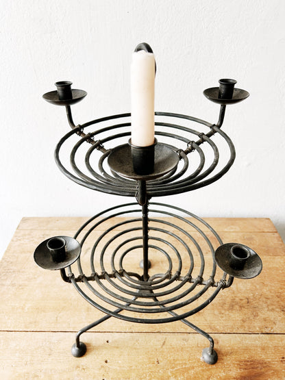 Large Vintage Iron Candelabra