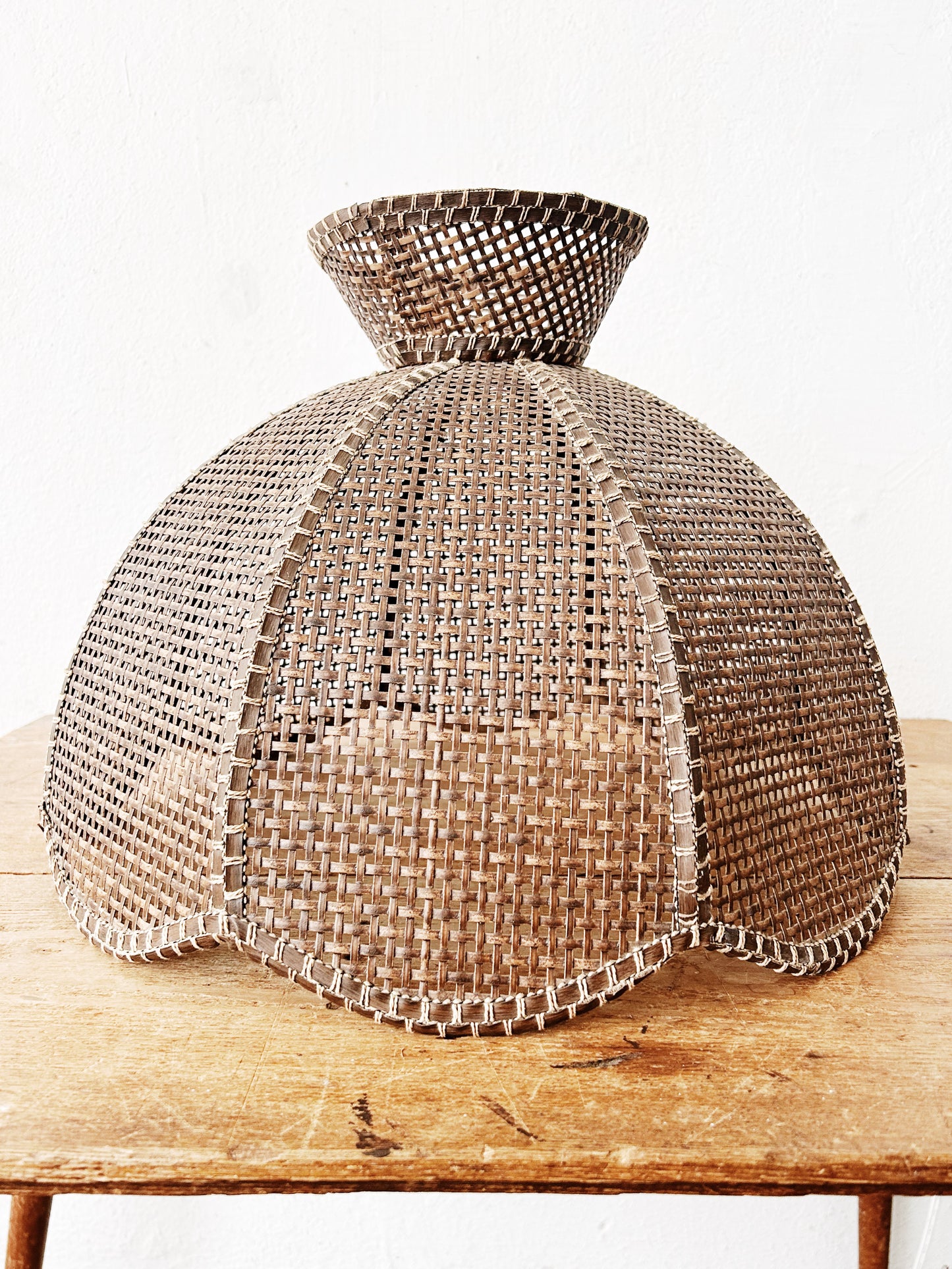 Large Vintage Wicker Shade