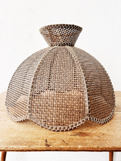 Large Vintage Wicker Shade
