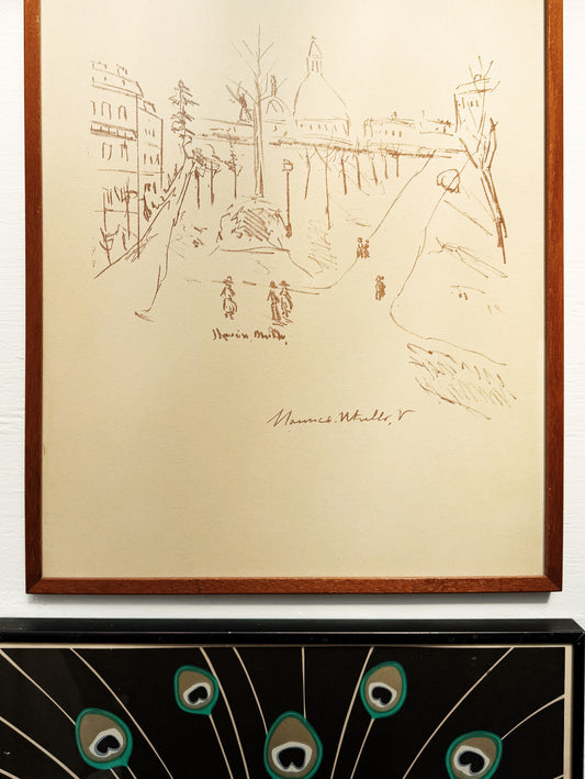 Vintage Maurice Utrillo Monmartre Lithographic Print