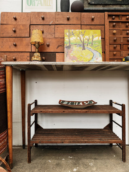 Vintage Wooden Slat Shelf