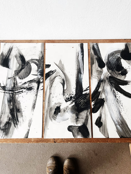 Original India Ink Abstract Painting