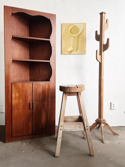 Antique Wood Corner Cabinet
