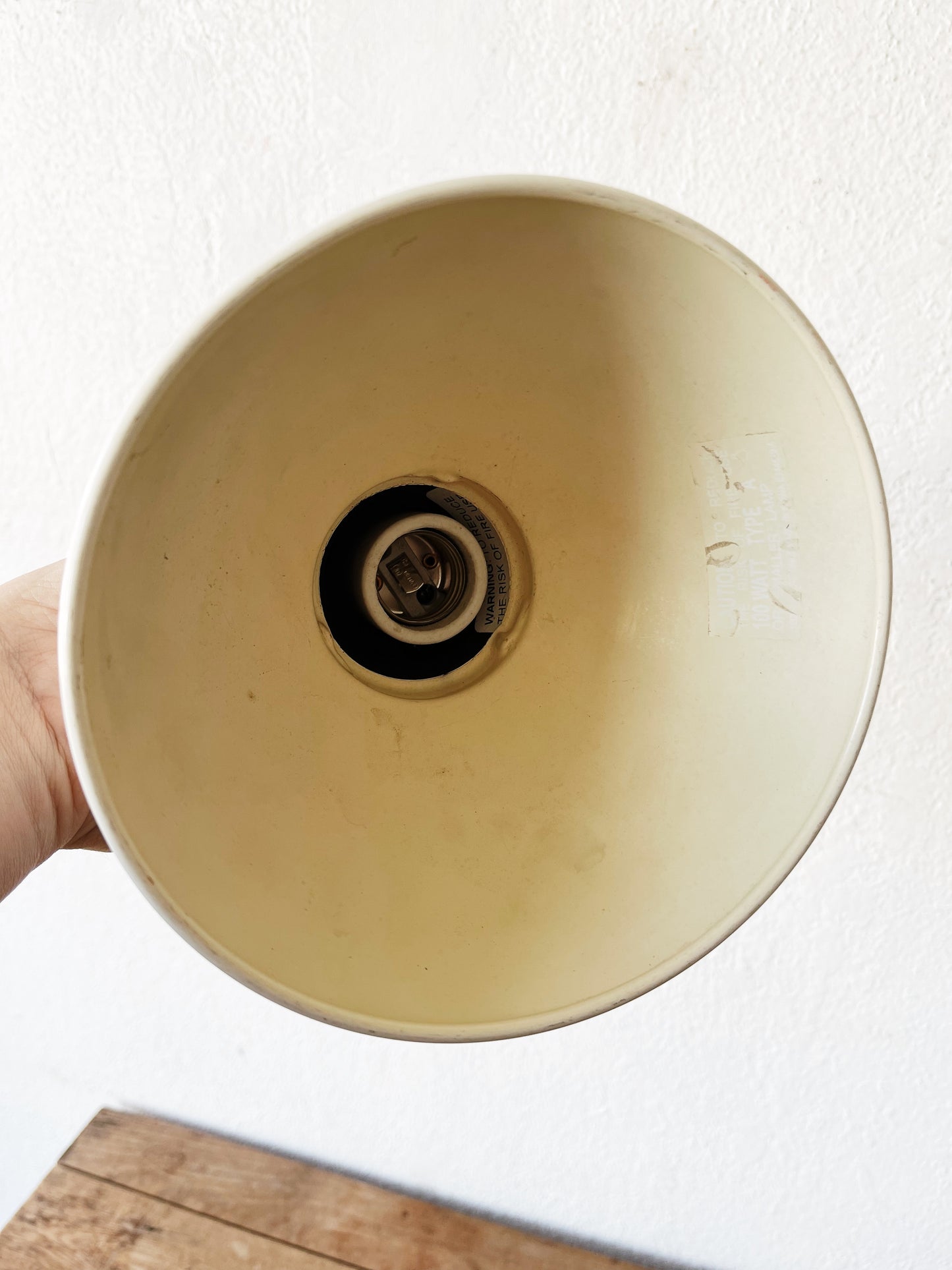 Vintage Enameled Pendant Light