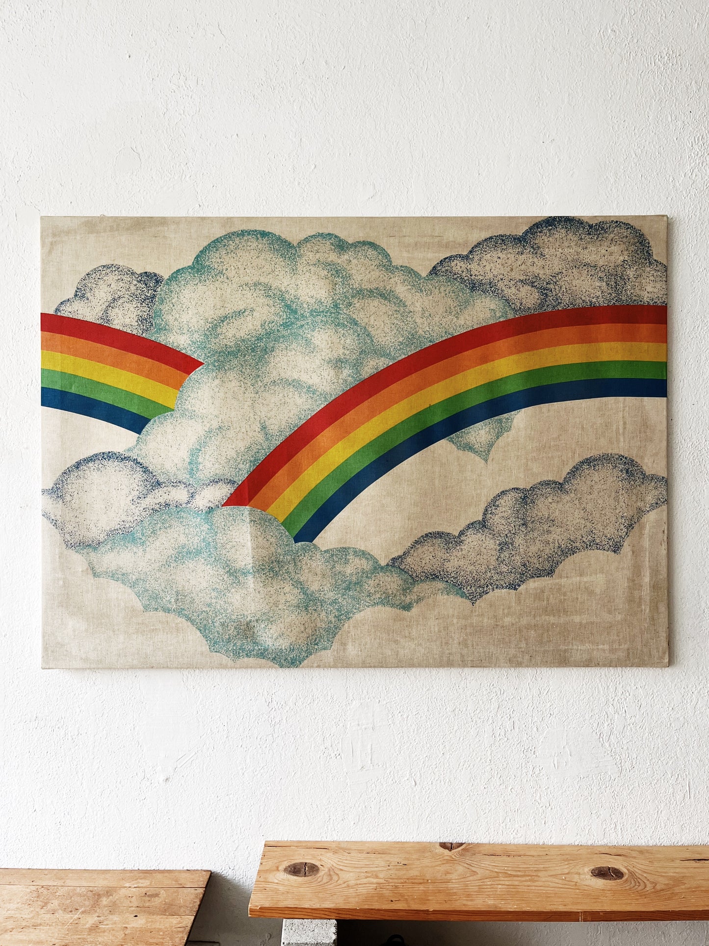 Vintage Textile Art Panel