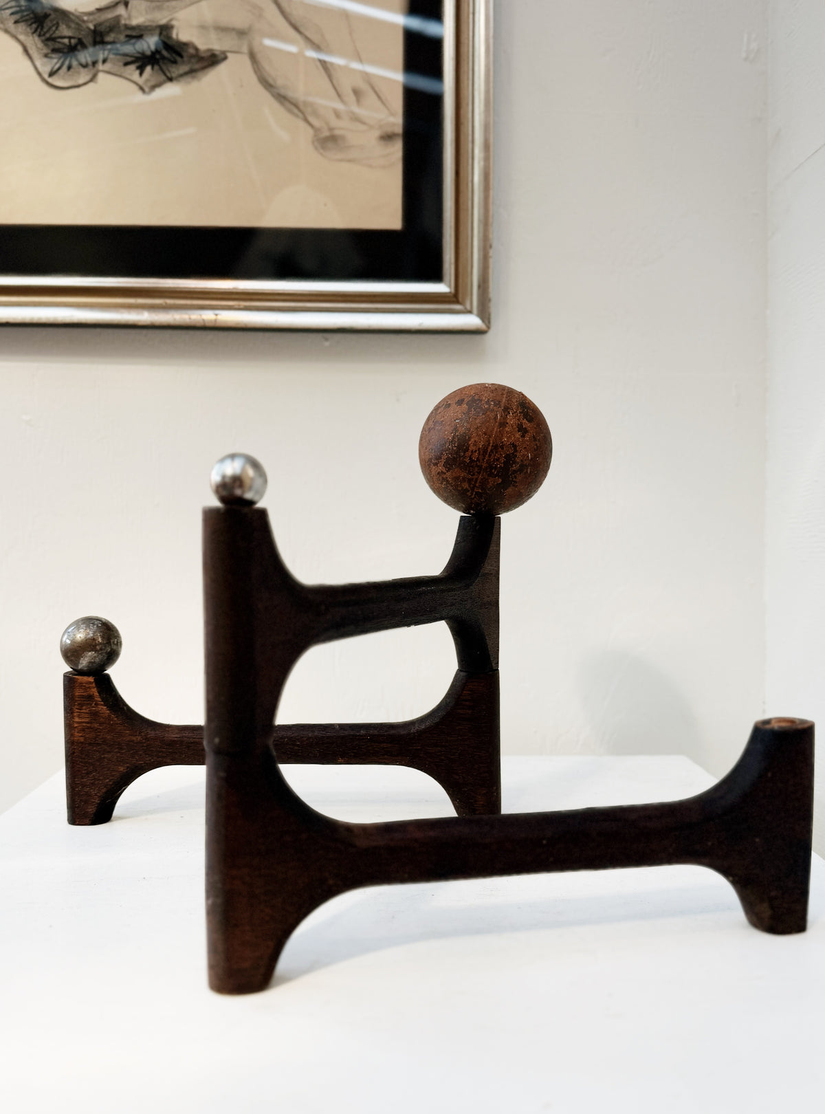 Vintage Wood Candelabra