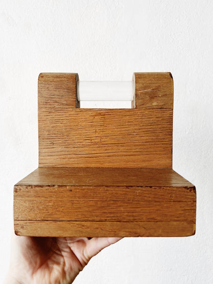 Chunky Wood and Lucite Sculpture