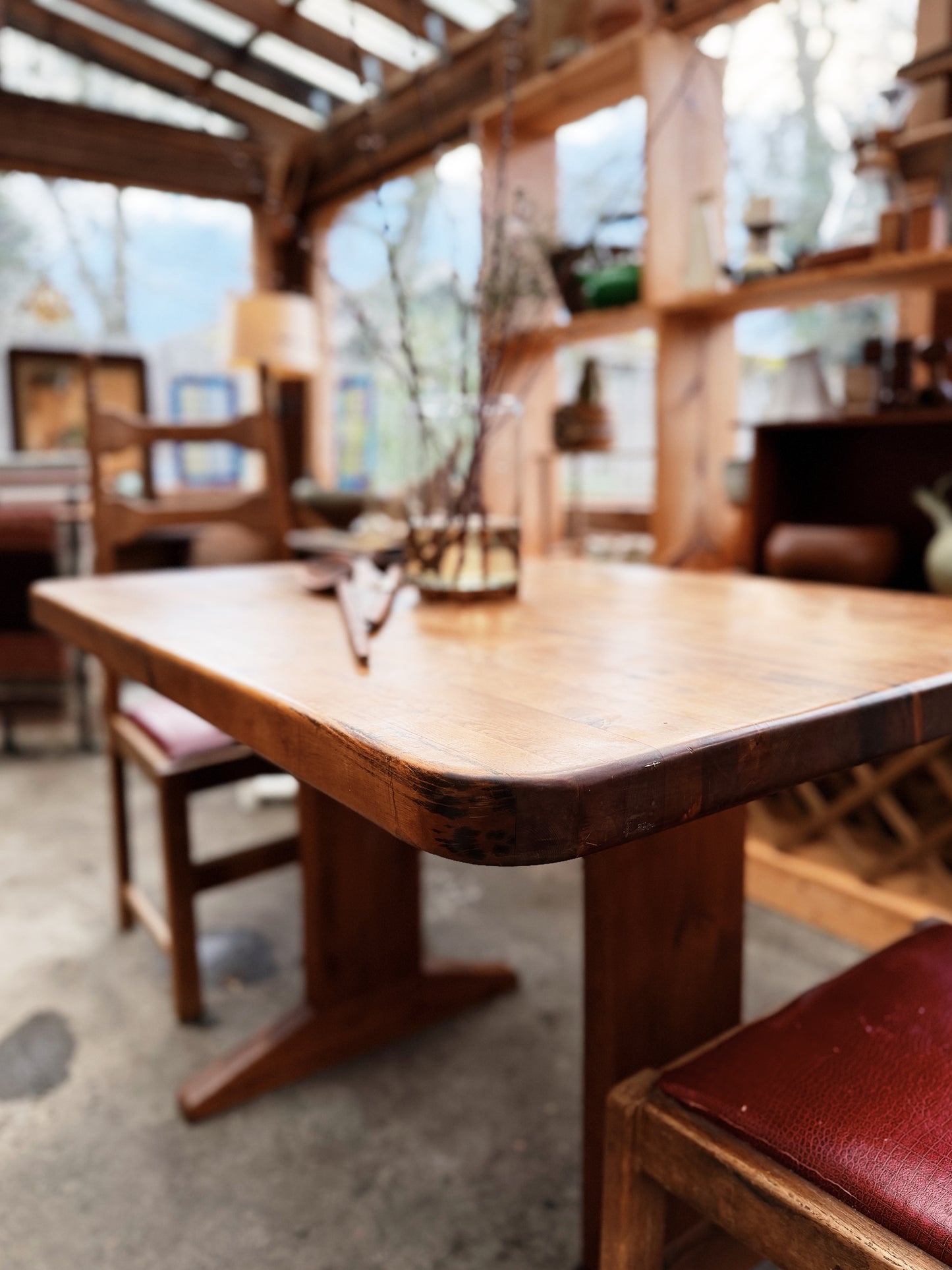 Vintage Wood Trestle Table