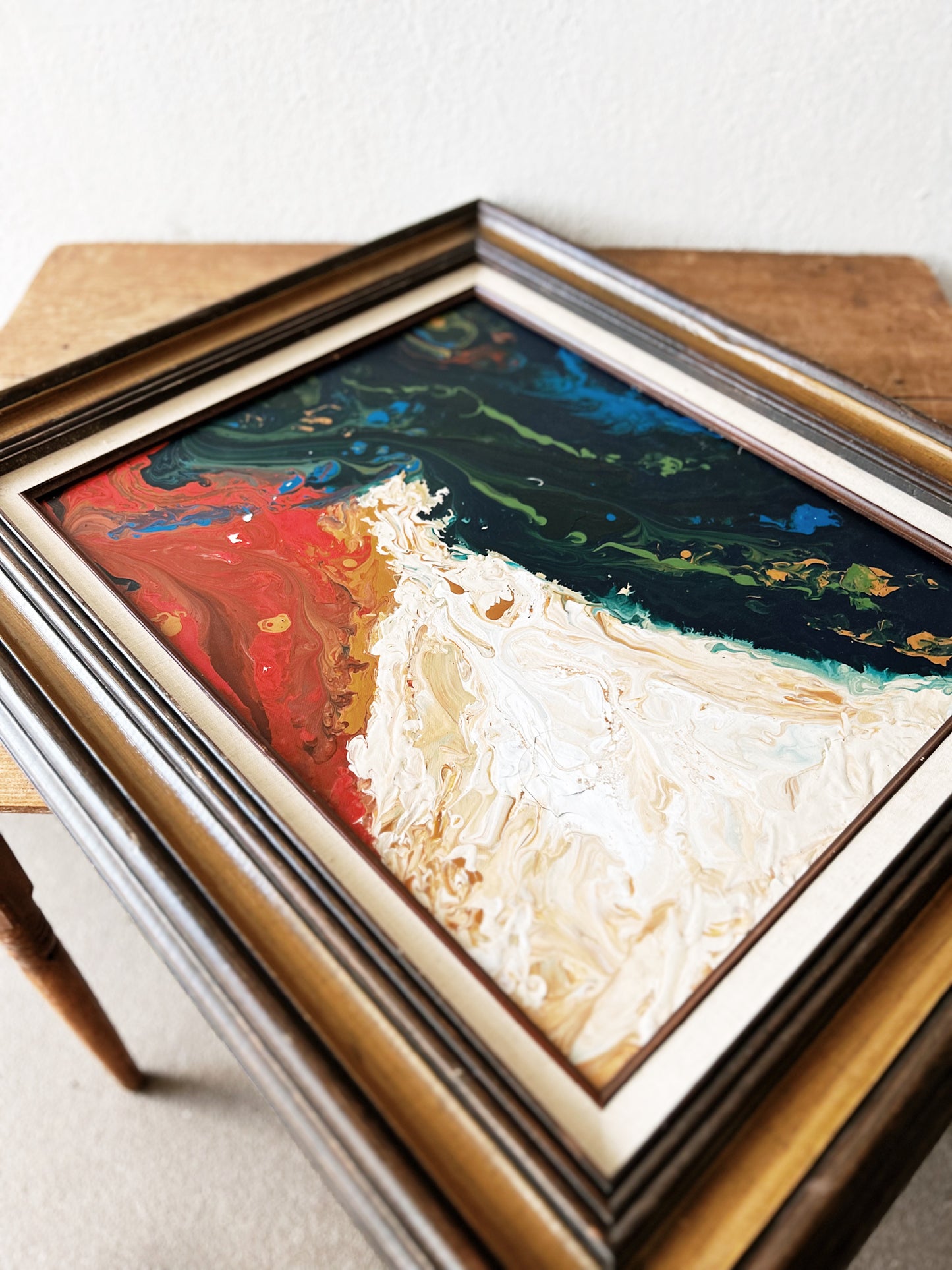 Vintage Marbleized Oil Painting