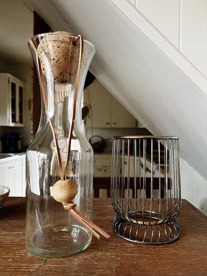 Mid Century Hot/Cold Decanter with Cork Stopper