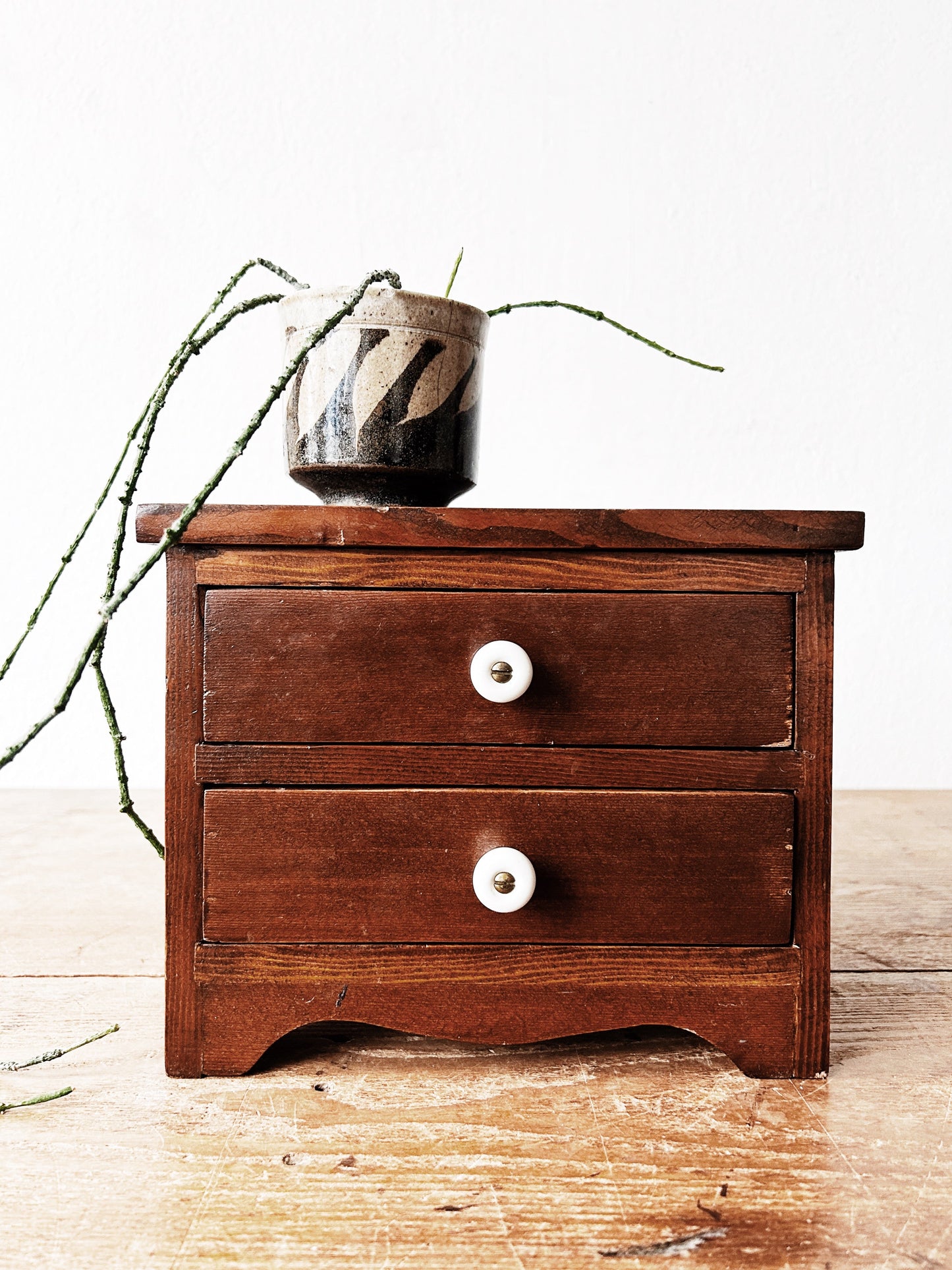 Vintage Wood Jewelry Chest