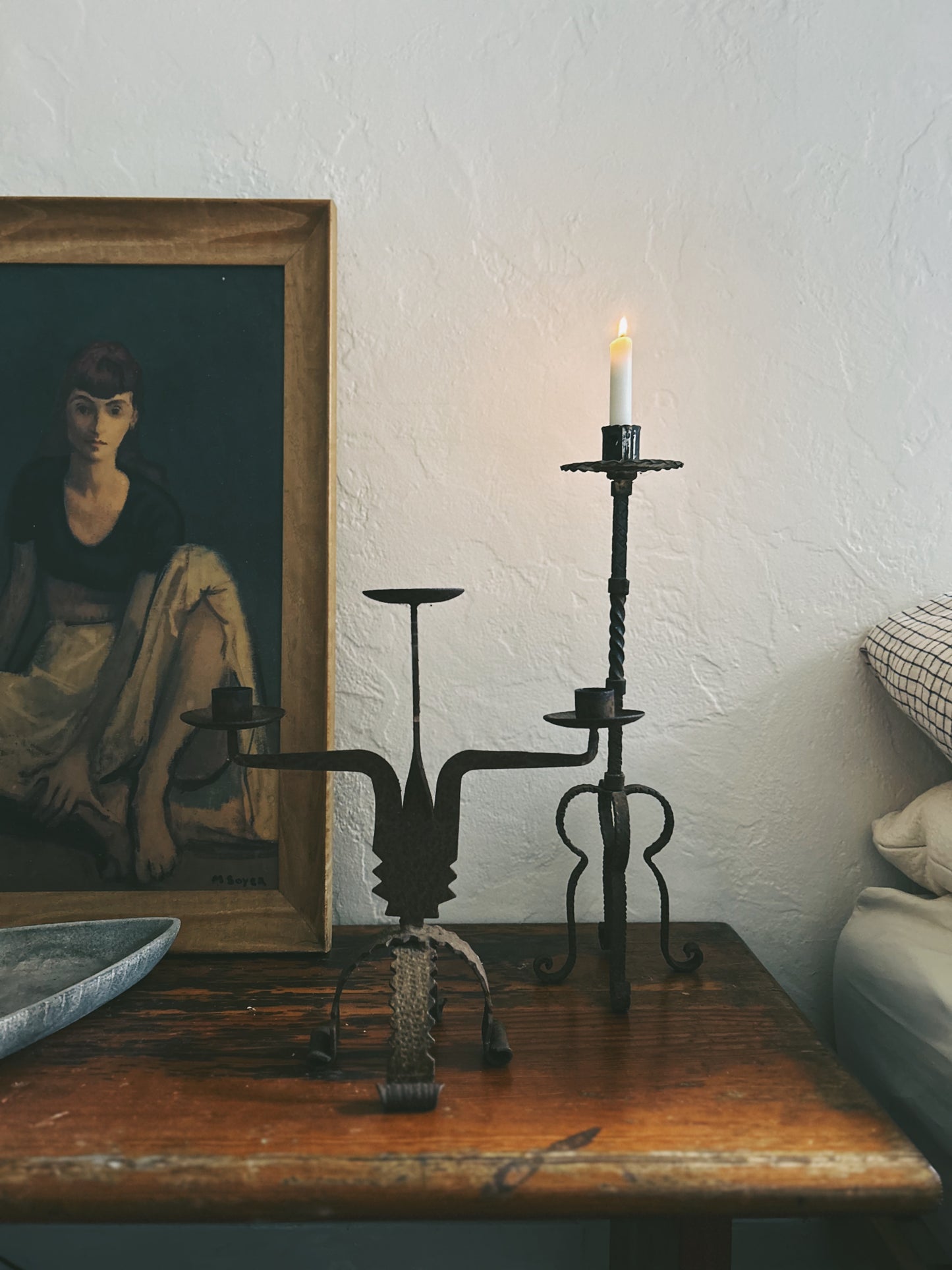 Brutalist Iron Candelabra