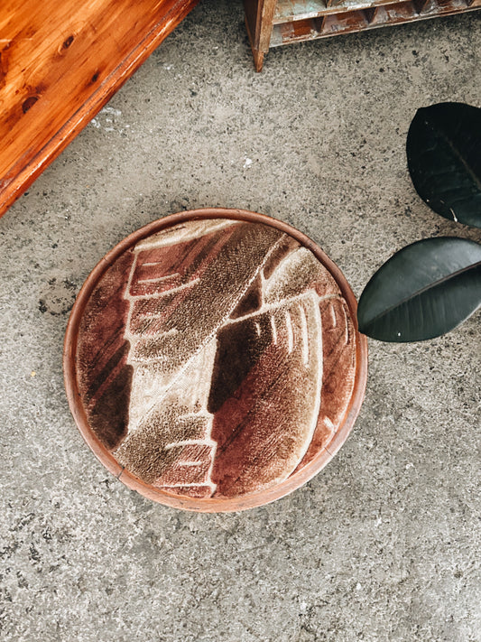 Antique Mohair Footstool