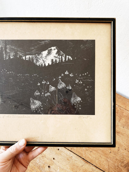 Antique Landscape Etching