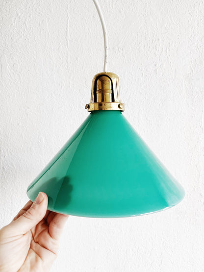 Vintage Green Glass Pendant Lamp