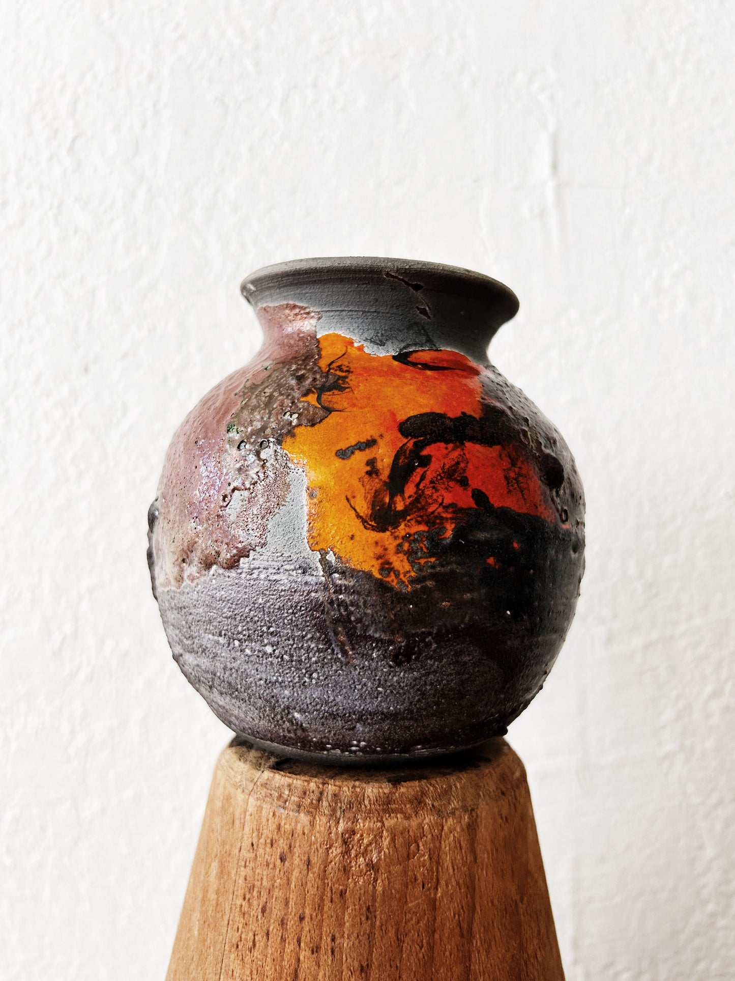 Raku Studio Pottery Vase