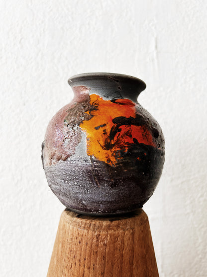 Raku Studio Pottery Vase