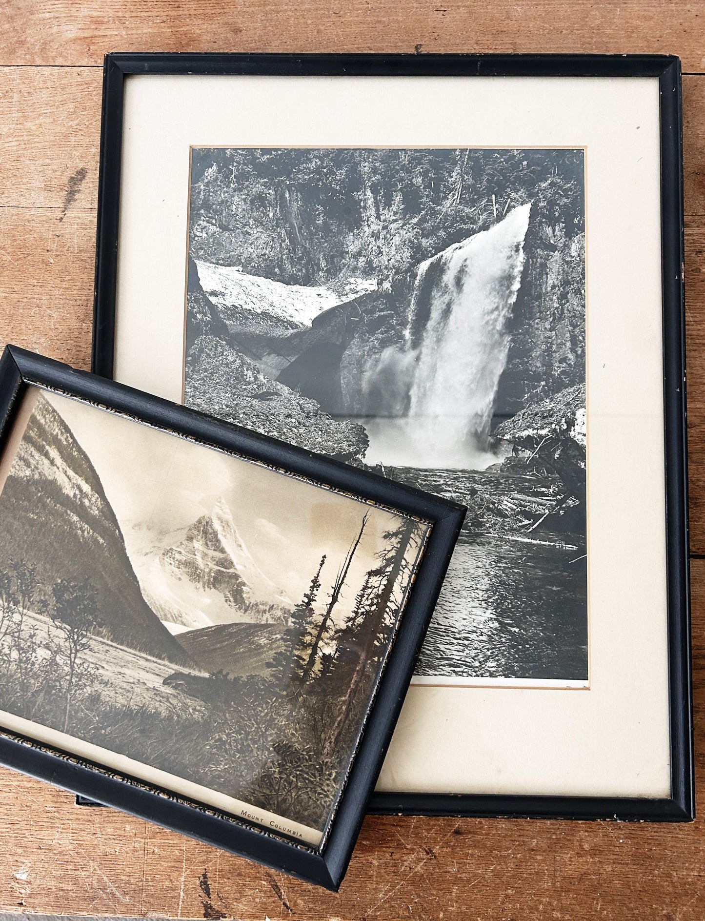 Antique Framed Black and White Print Mount Columbia