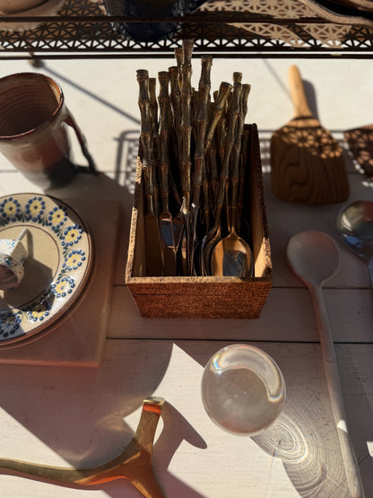 Oxford Hall Gold Bamboo Flatware Set