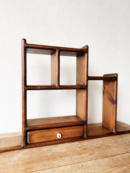 Vintage Wood Cubby Shelf