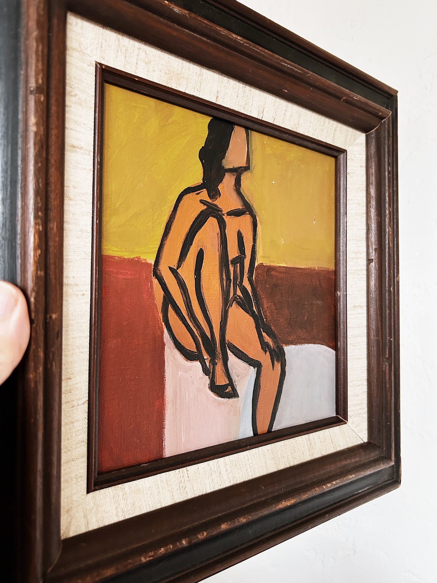 Mid Century Cubist Figural Painting