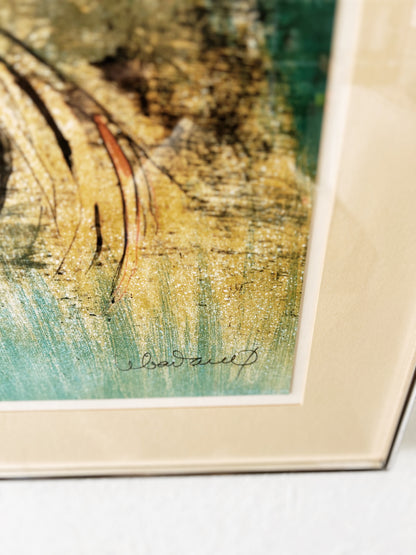 Vintage Original Abstract Lithograph