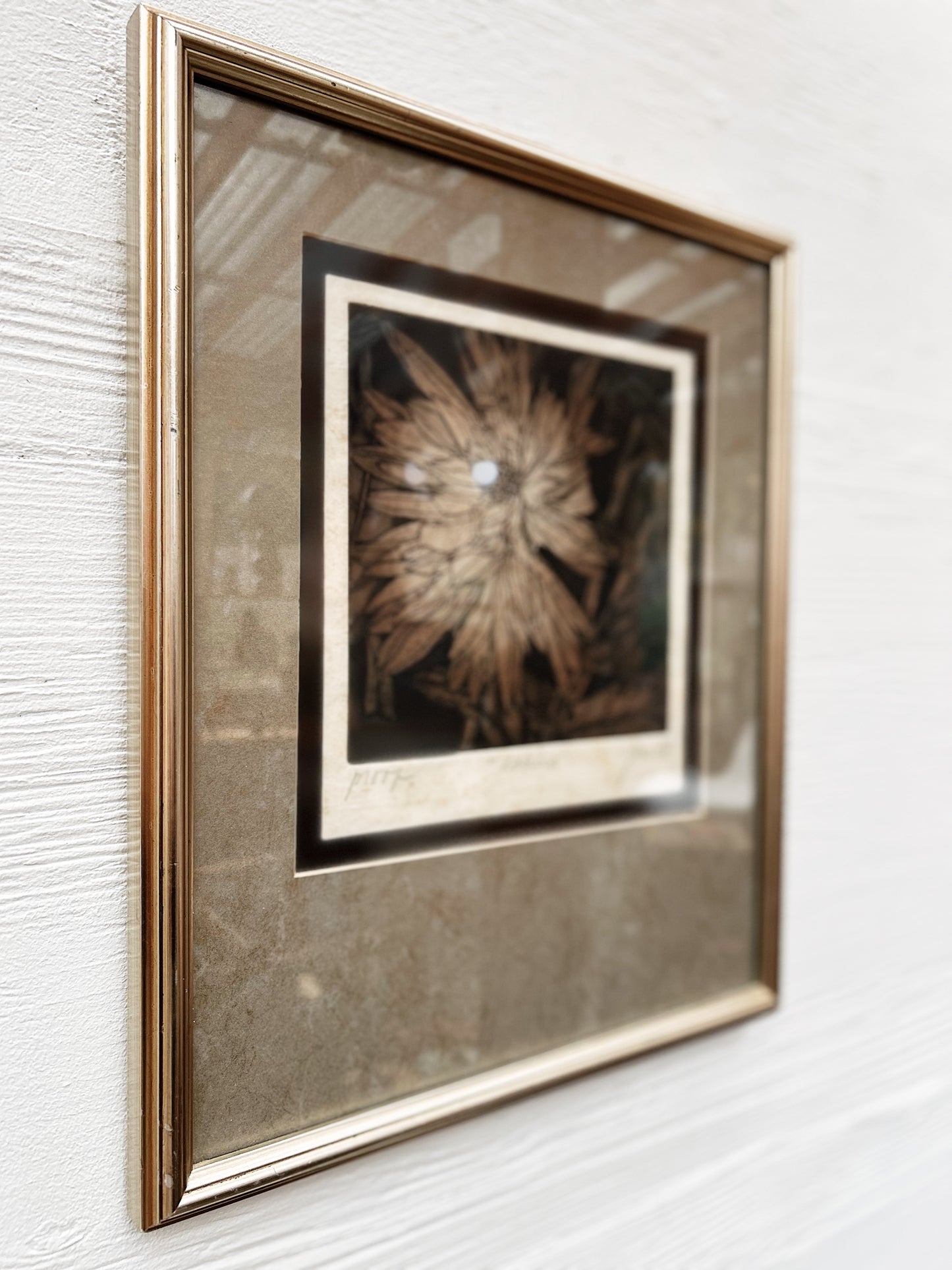 Vintage Dahlia Etching