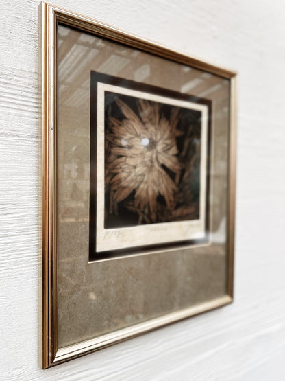 Vintage Dahlia Etching