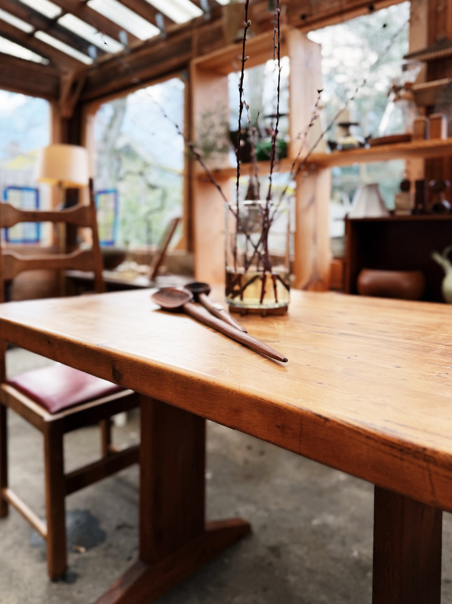 Vintage Wood Trestle Table