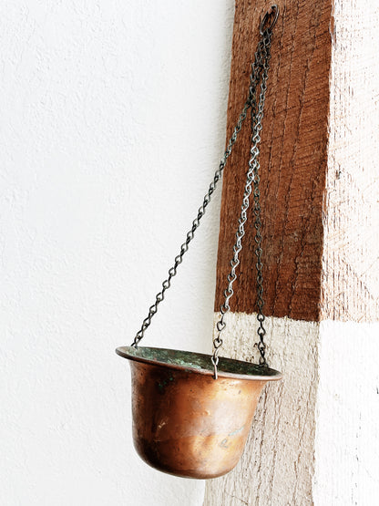 Vintage Hanging Copper Pot