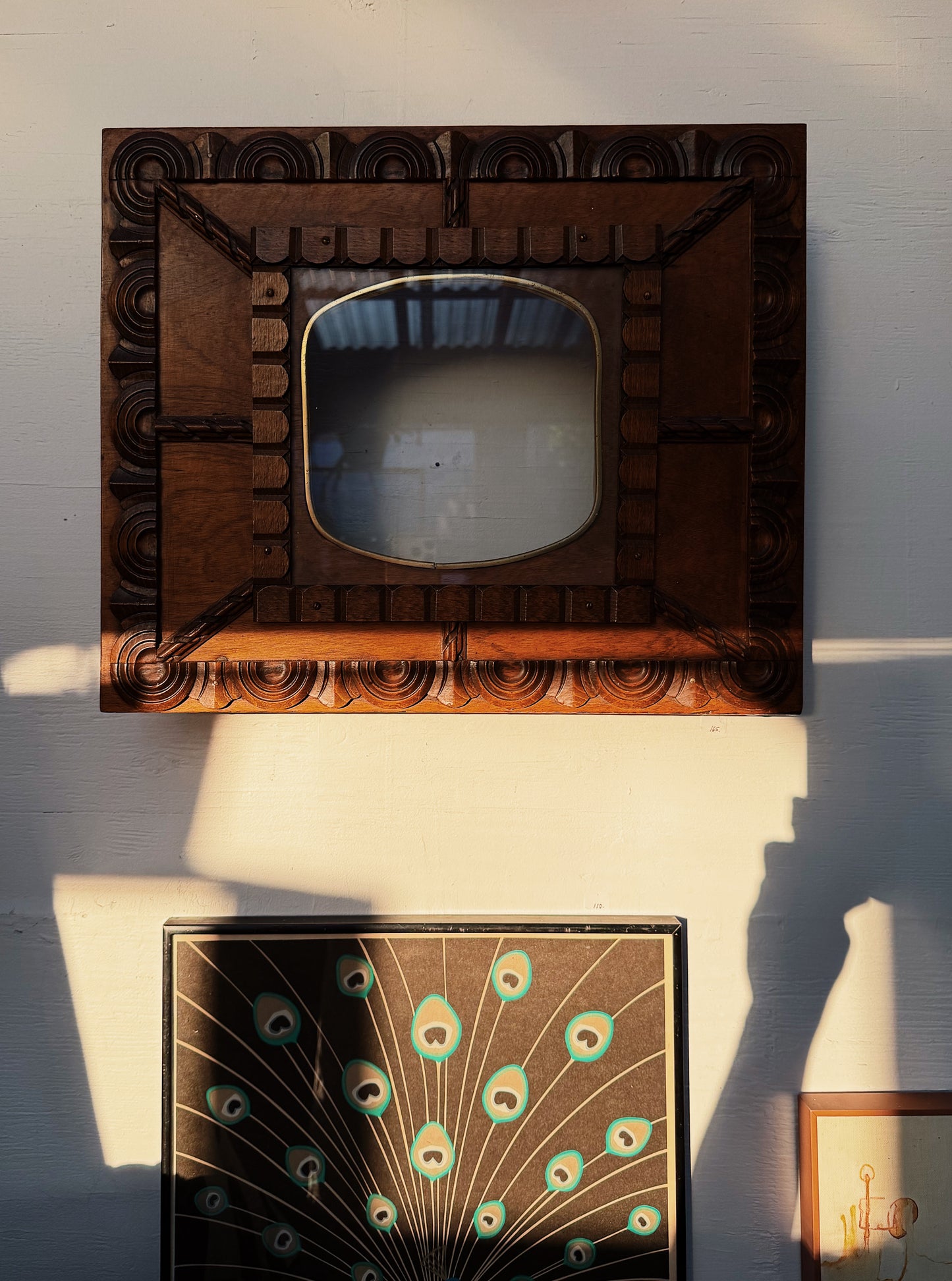Antique Tramp Art Shadowbox Frame