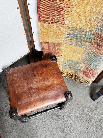 Antique Leather Stool