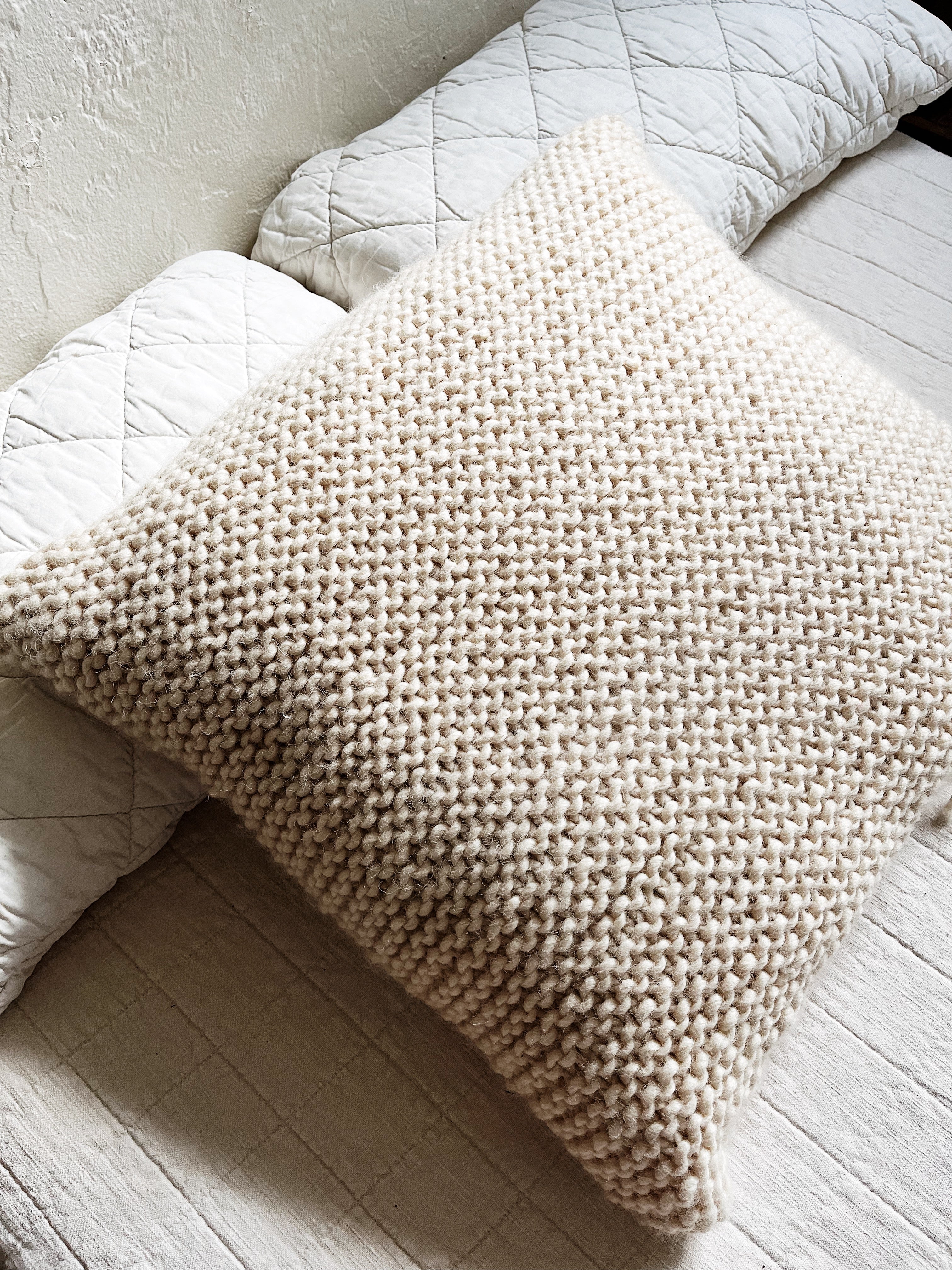 Oversized Handknit Wool Cushion