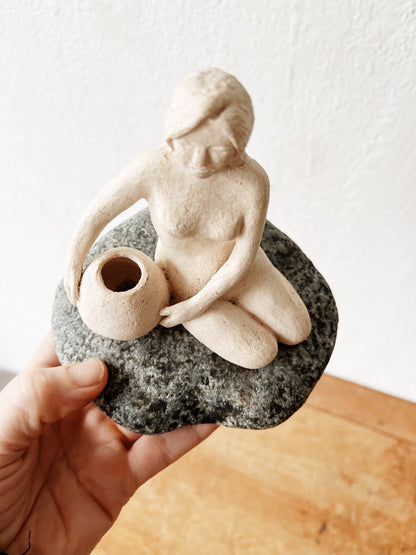 Figural Clay Sculpture