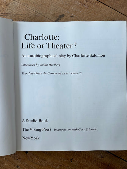 Charlotte Salomon- Life or Theatre? Vintage Hard Cover Art Book