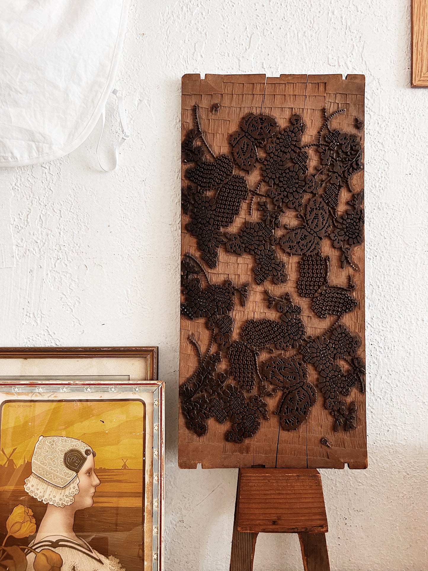 Antique Teak Printing Panel