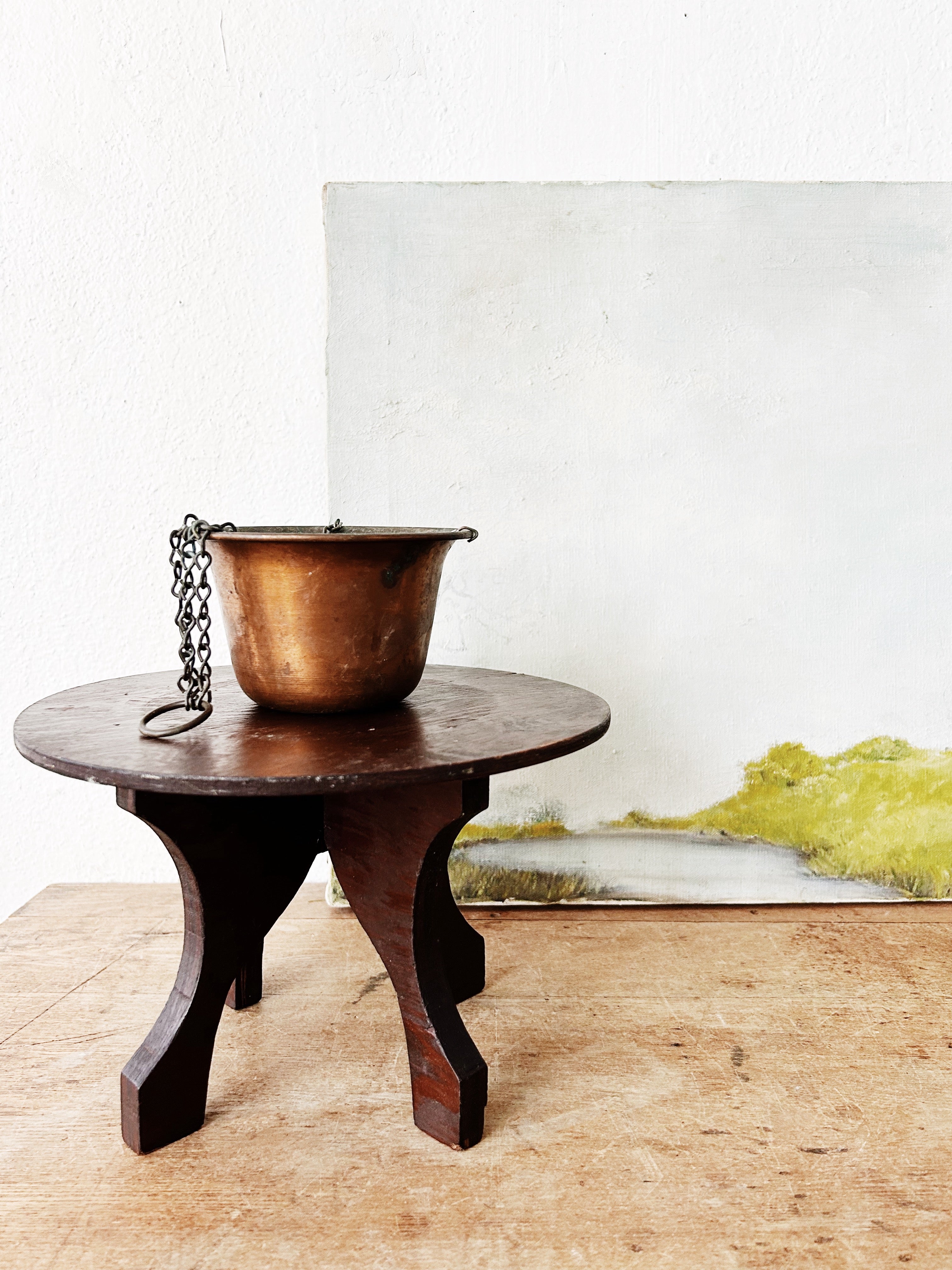 Vintage Handmade Wood Stand - Thumbnail 3