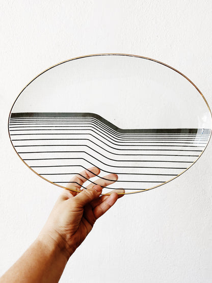 1960s Op Art Glass Tray