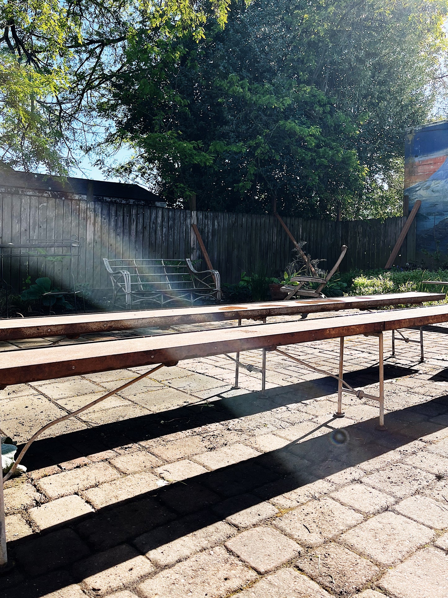 Vintage Folding Steel Benches