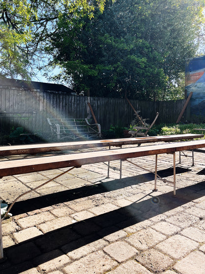Vintage Folding Steel Benches