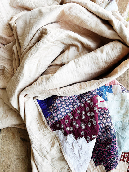 Vintage Silk Patchwork Quilt