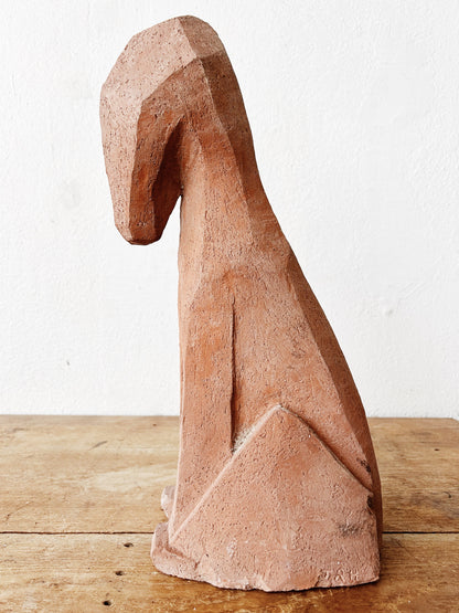 Large Terra Cotta Dog Sculpture