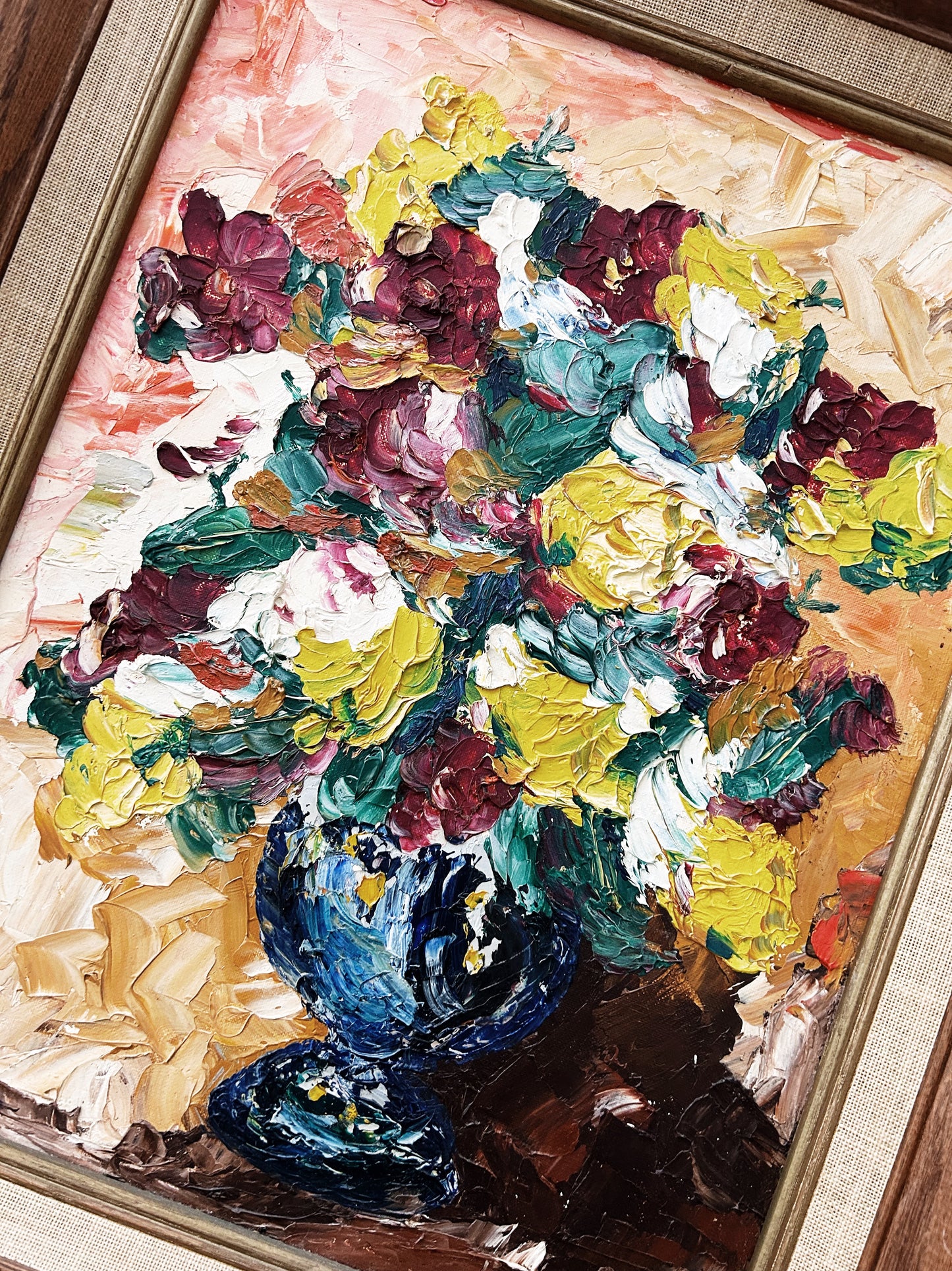 Mid Century Framed Oil Still Life Painting
