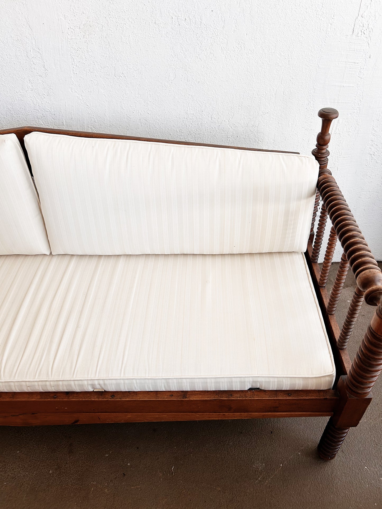 Antique Jenny Lind Spool Daybed with Custom Cushions