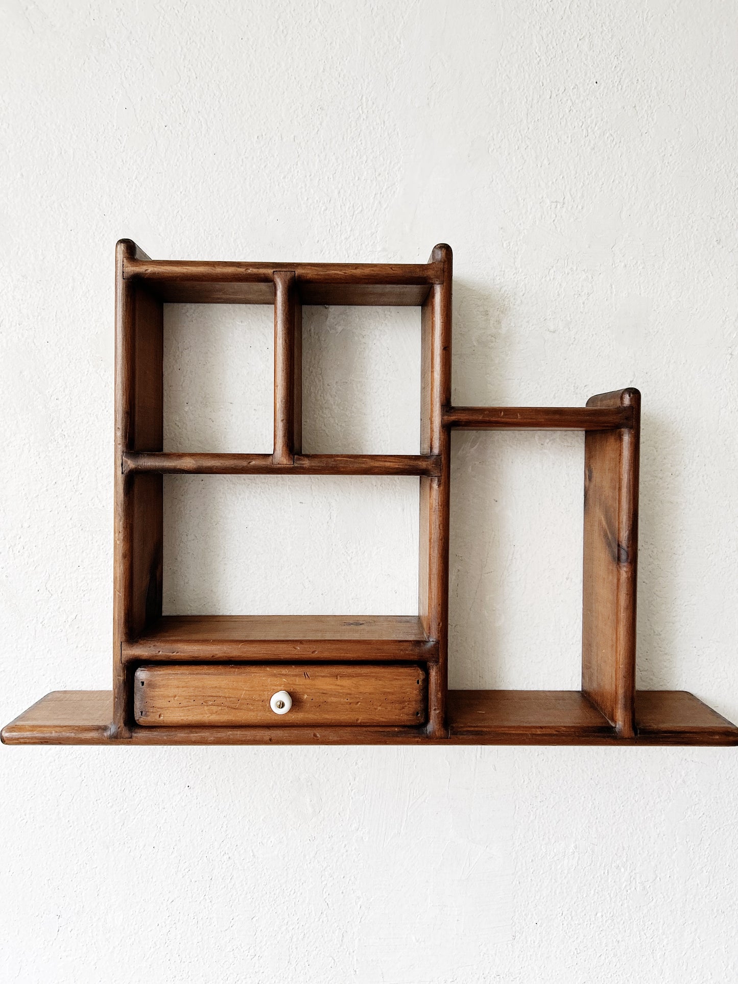 Vintage Wood Cubby Shelf