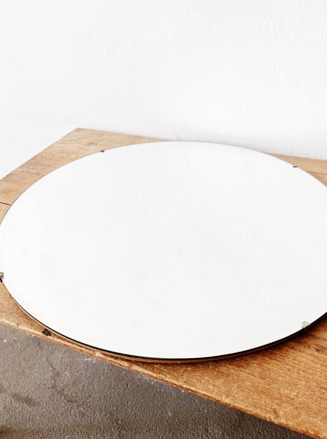 Round Industrial Edge Mirror