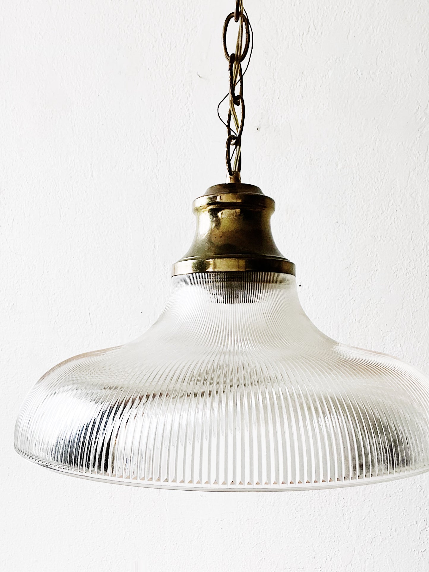 Vintage Reed Glass Pendant Lamp