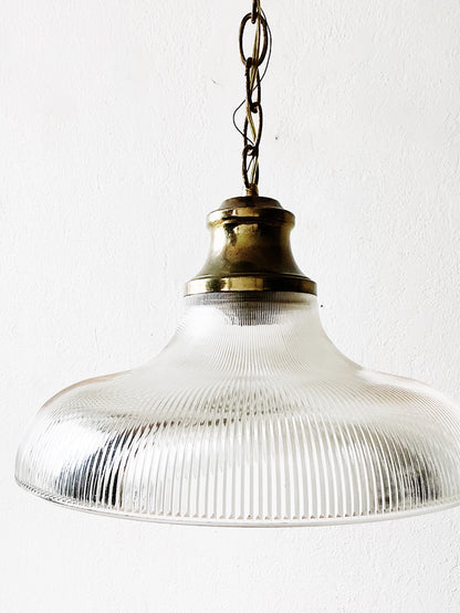 Vintage Reed Glass Pendant Lamp