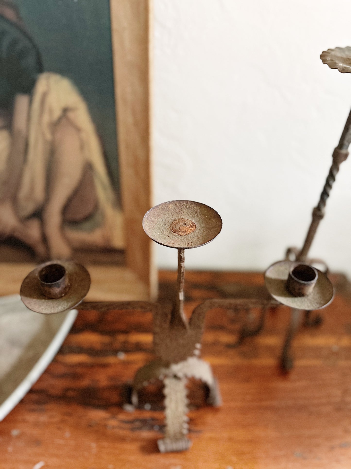 Brutalist Iron Candelabra