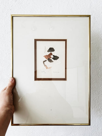 Original Vintage Patrick Jannin OMS Abstract French Litho Engraving
